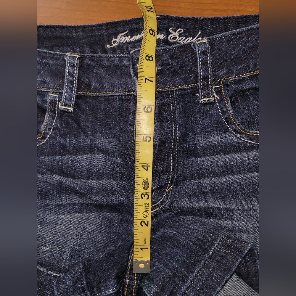 American Eagle Stretch Dark Wash Denim Shorts, Size 12 - Picture 6 of 6